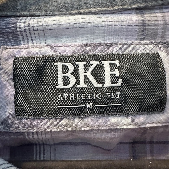 BKE Buckle Shirt Mens Sz Med Lavender Plaid Snap Button Athletic Fit Western - Picture 6 of 6